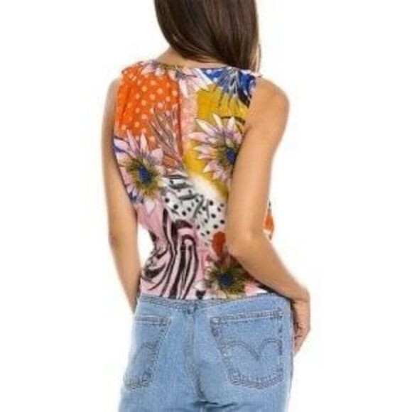 $148 Walter Baker Nicola Top in Floral Wave, XL - Picture 2 of 5